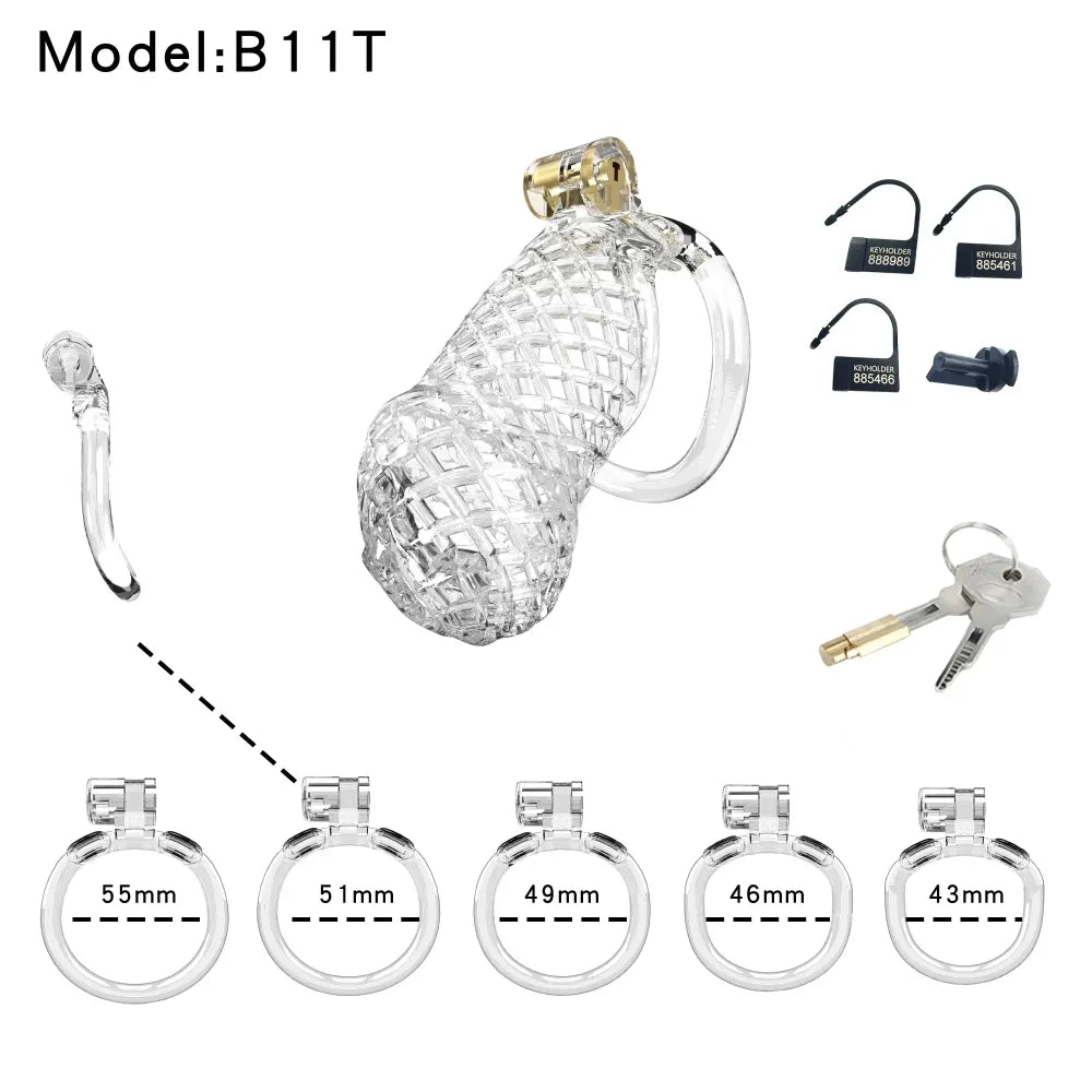 Lightweight Male Chastity Cage Plastic Cock Cage for Men-8