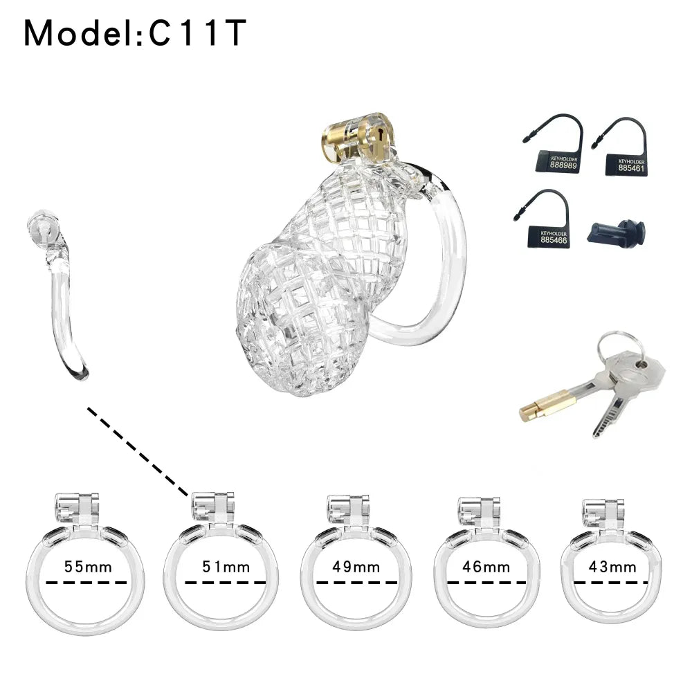 Lightweight Male Chastity Cage Plastic Cock Cage for Men-5