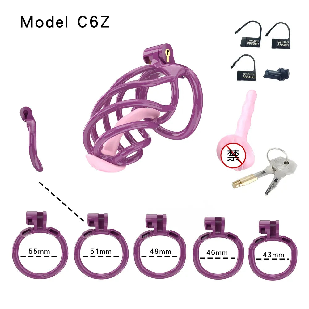 Lightweight Male Chastity Cage Plastic Cock Cage for Men for Bdsm-14