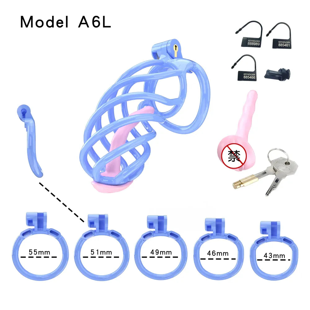 Lightweight Male Chastity Cage Plastic Cock Cage for Men for Bdsm-7