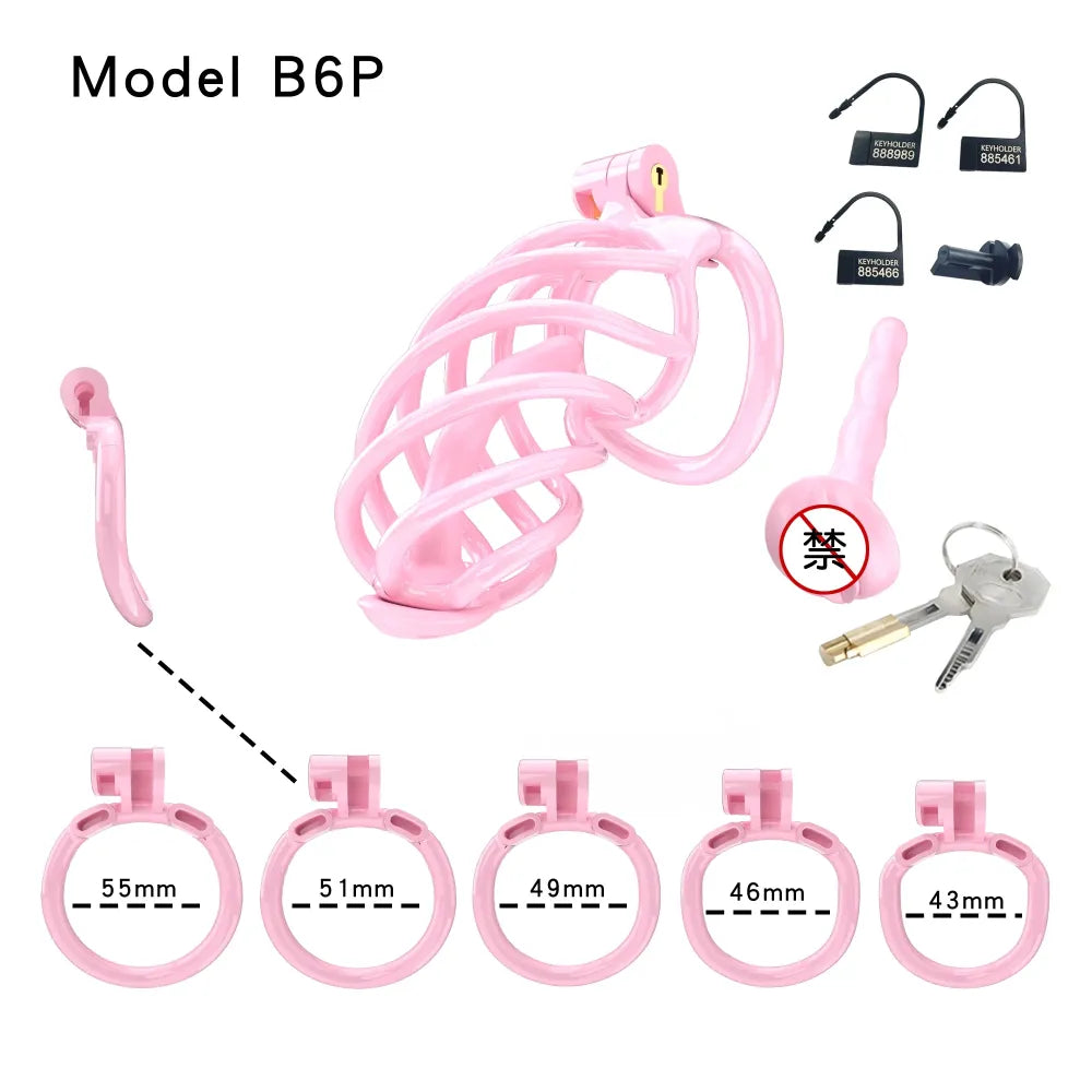 Lightweight Male Chastity Cage Plastic Cock Cage for Men for Bdsm-16