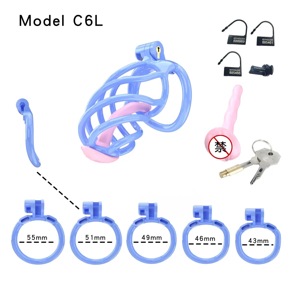 Lightweight Male Chastity Cage Plastic Cock Cage for Men for Bdsm-9