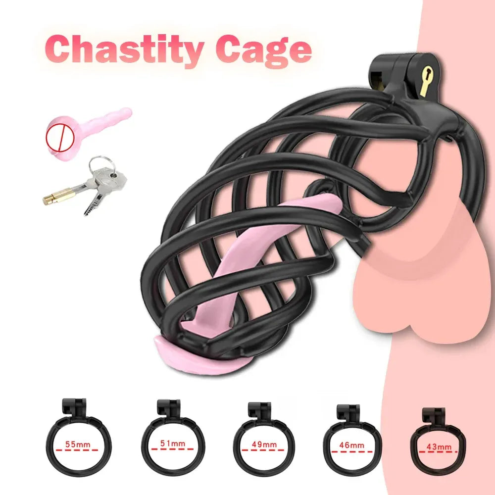 Lightweight Male Chastity Cage Plastic Cock Cage for Men for Bdsm-1