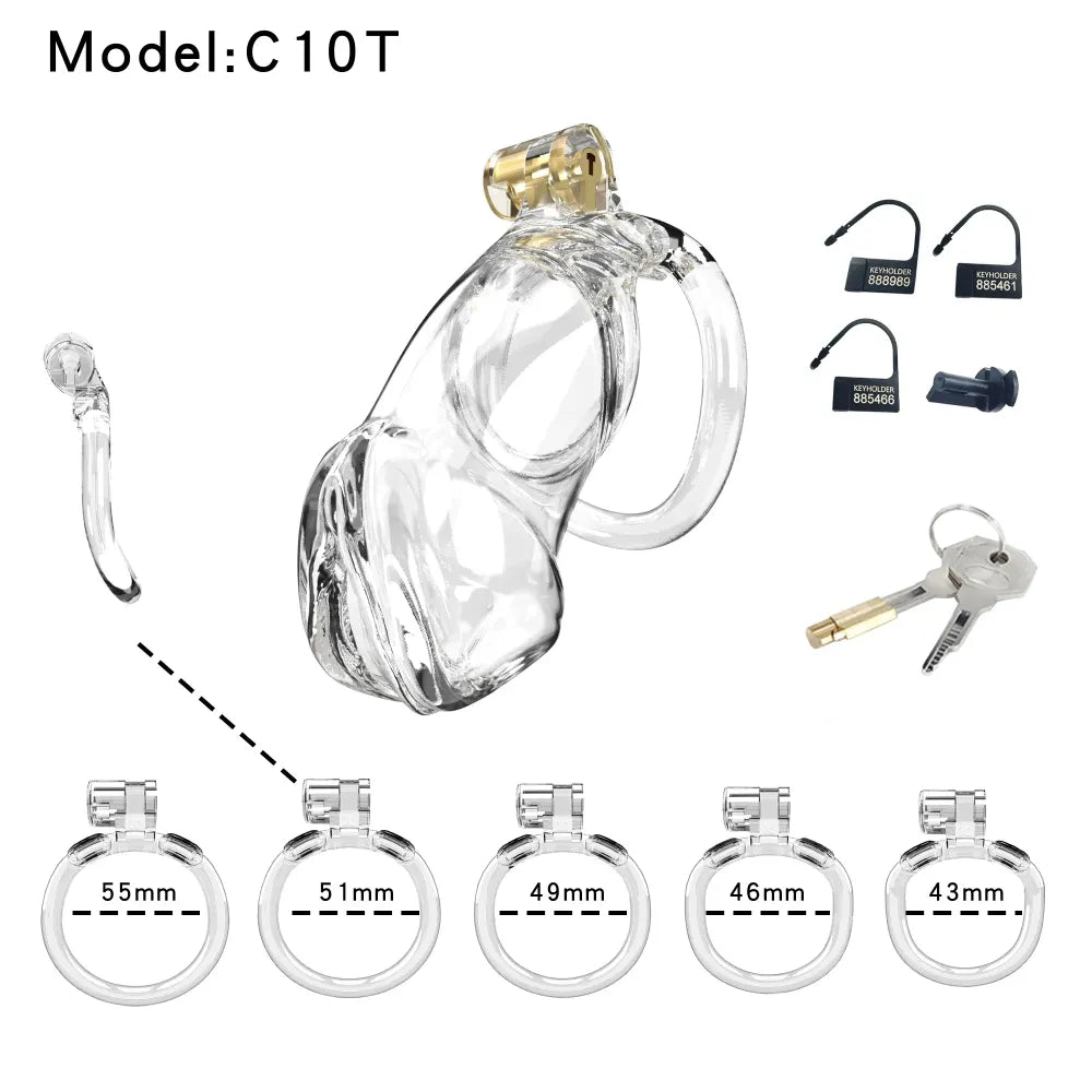 Lightweight Male Chastity Cage Plastic Cock Lock for Men Adult Bdsm Toy-12
