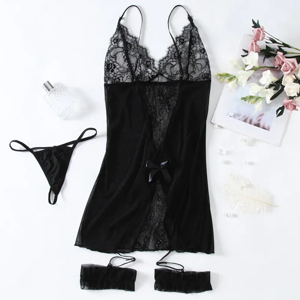 Plus Size Crotchless Bodysuit Garters-4