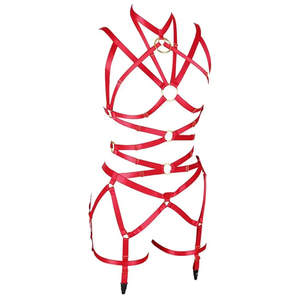 Punk Pu Leather Body Waist Belt Bodysuit Bondage Body Harness For Women-1