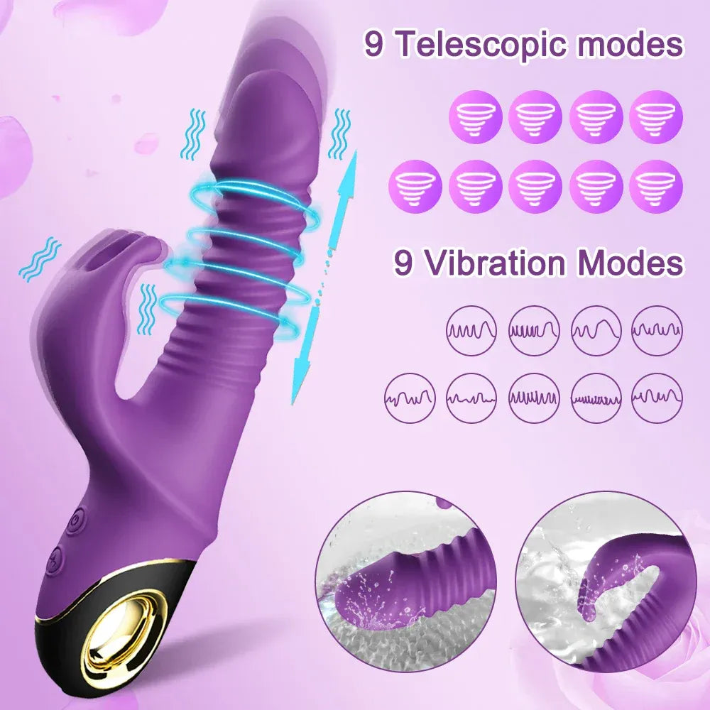 Rabbit Vibrator Automatic Telescopic G Spot Stimulator for Women Masturbation-1