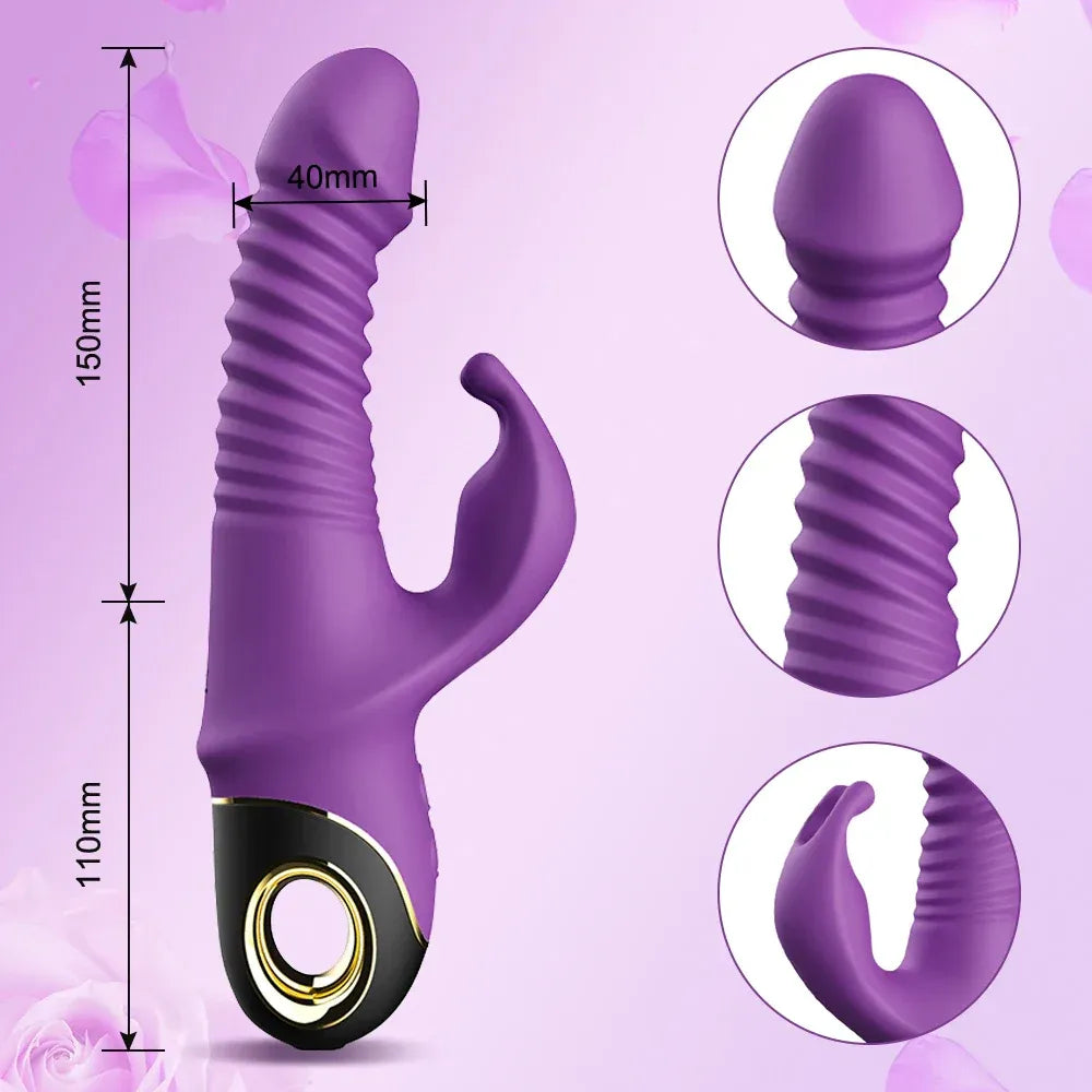 Rabbit Vibrator Automatic Telescopic G Spot Stimulator for Women Masturbation-4