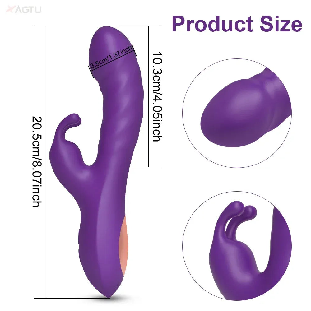 Rabbit Vibrator G Spot Vagina Nipples Stimulator-3