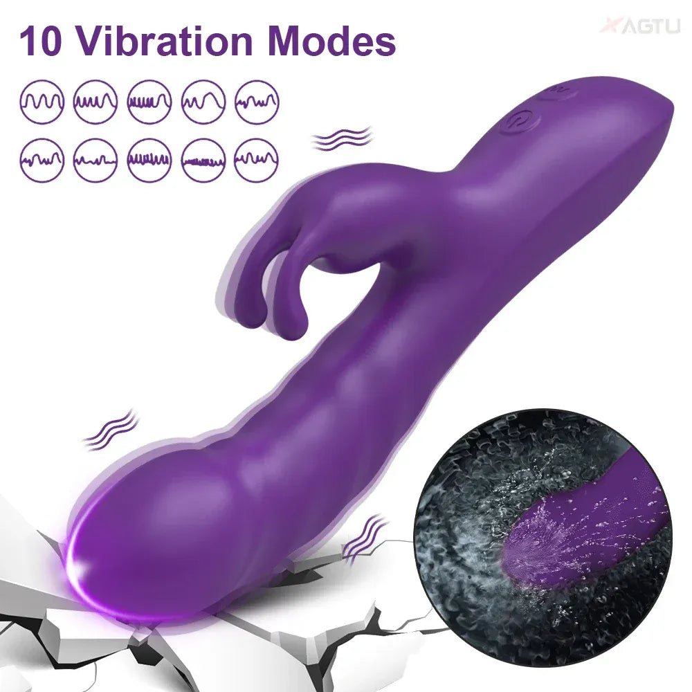 Rabbit Vibrator G Spot Vagina Nipples Stimulator-2