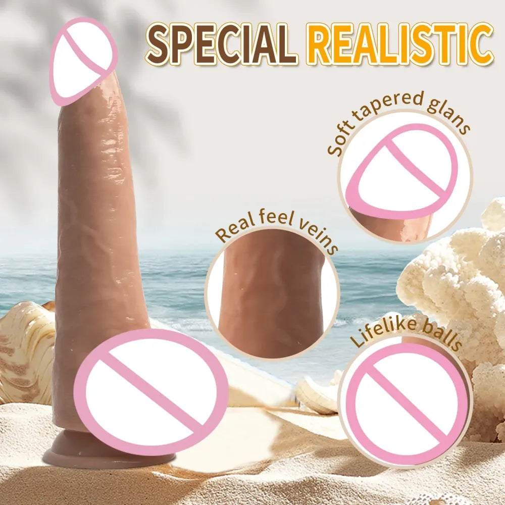 Realistic Soft Dildo with Suction Cup for Anal Stimulation-1