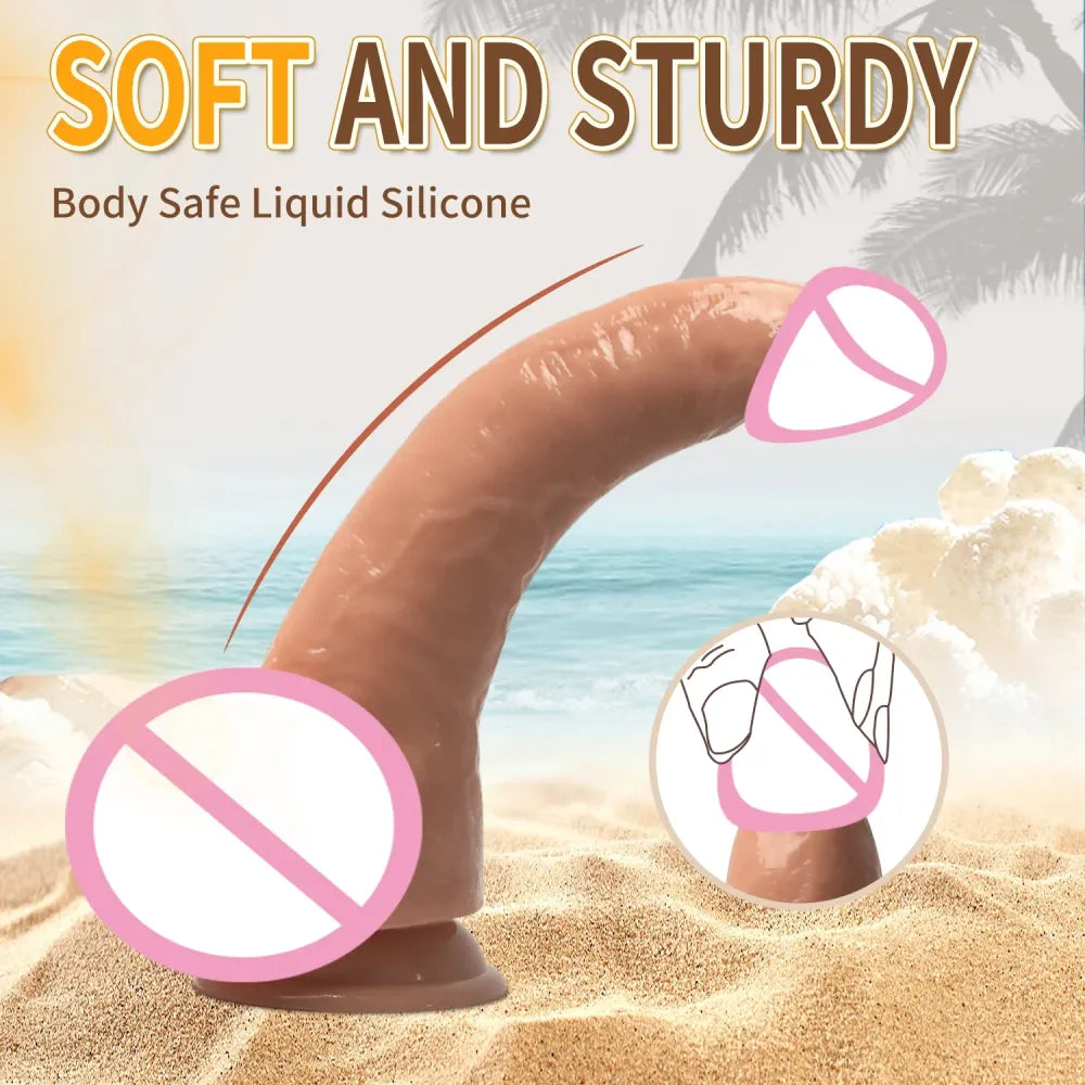 Realistic Soft Dildo with Suction Cup for Anal Stimulation-2
