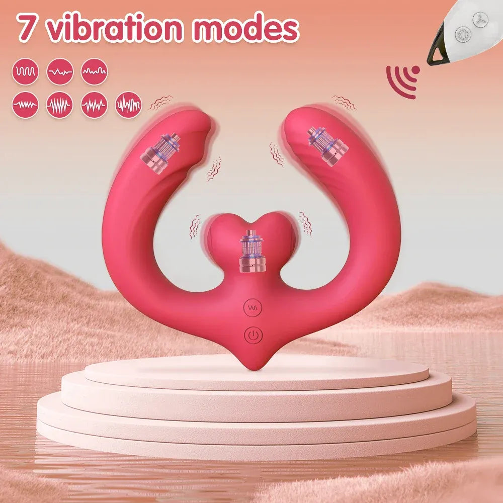 Remote Control Double Ended Vibrator for Women G Spot Nipple Stimulation-2