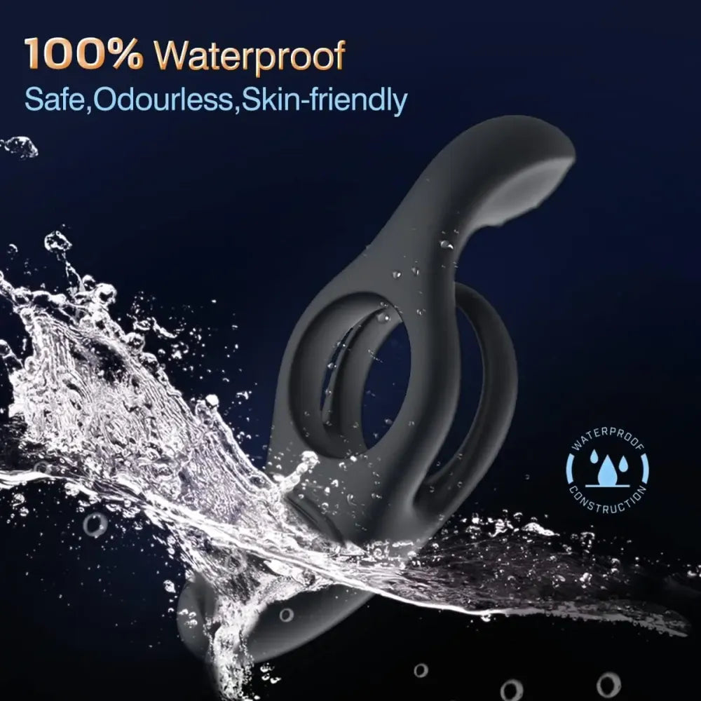 Remote Control Dual Vibrating Cock Ring for Couples-4