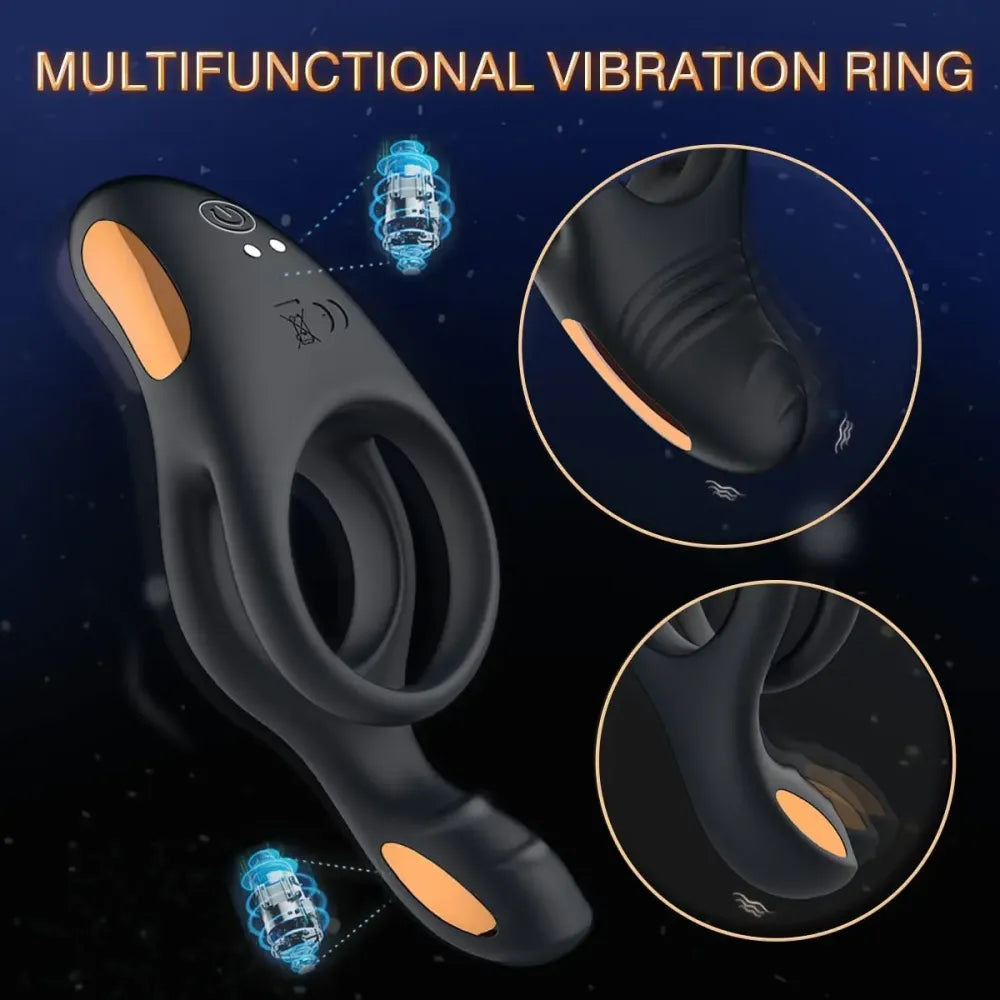 Remote Control Dual Vibrating Cock Ring for Couples-2