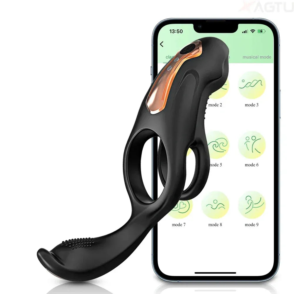 Remote Control Dual Vibrating Cock Ring for Couples-5