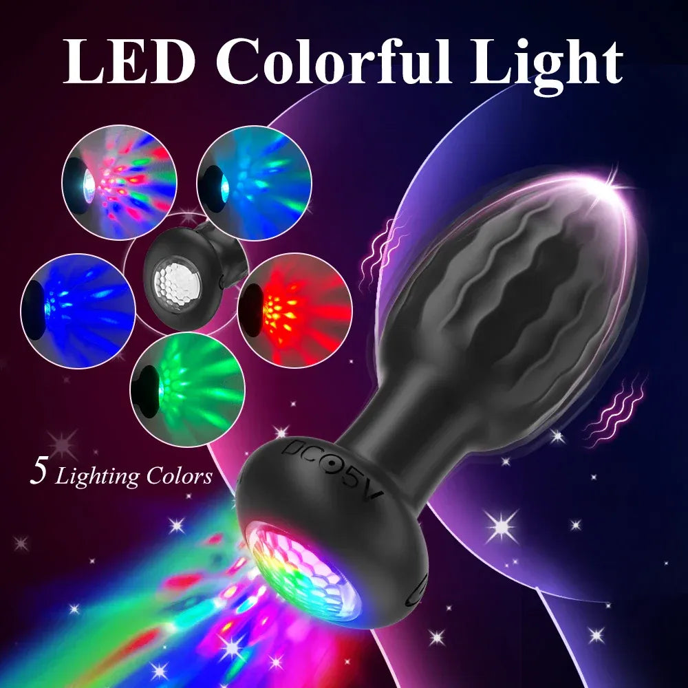 Remote Prostate Massager Led Light Anal Toy-3