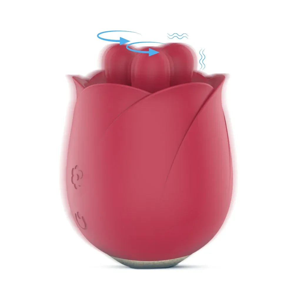 Rose Clit Stimulator 2 In 1 Oral Nipple Massager-5