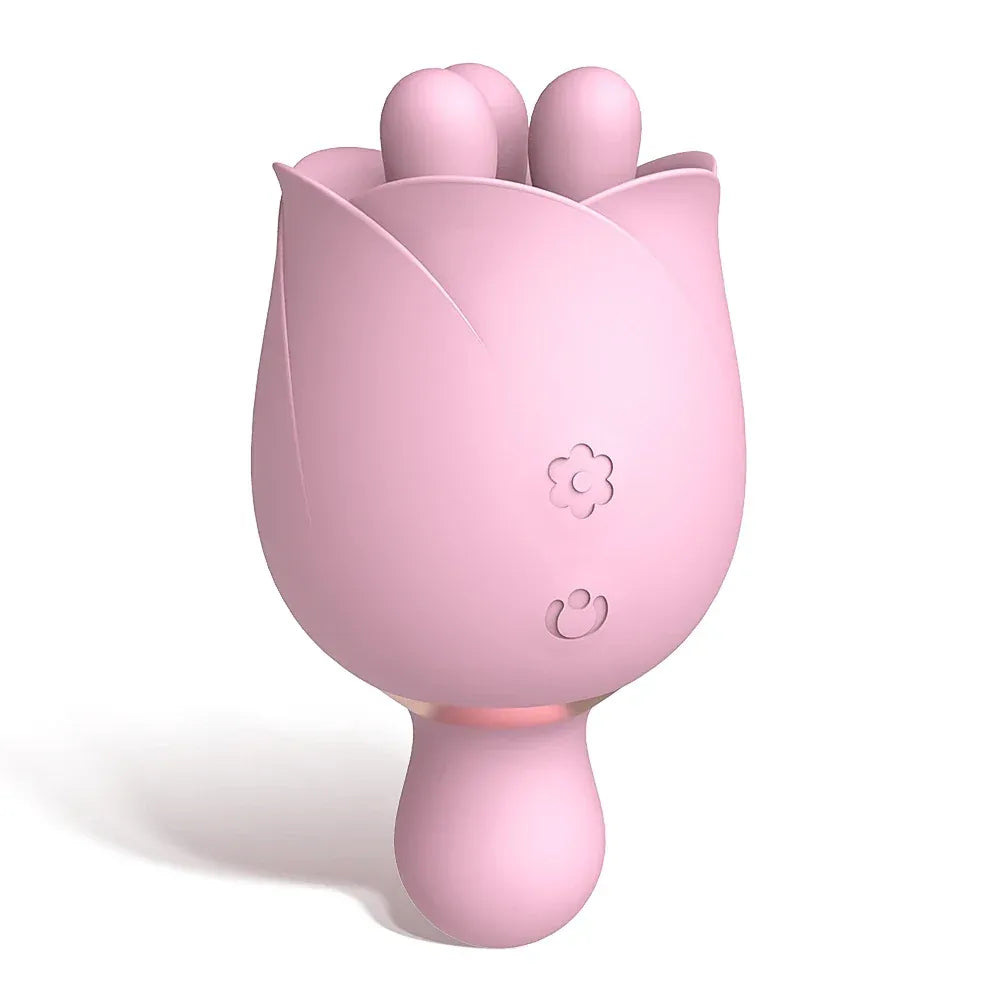 Rose Clit Stimulator 2 In 1 Oral Nipple Massager-8