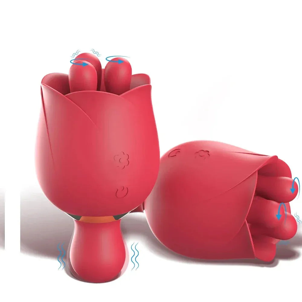 Rose Clit Stimulator 2 In 1 Oral Nipple Massager-0