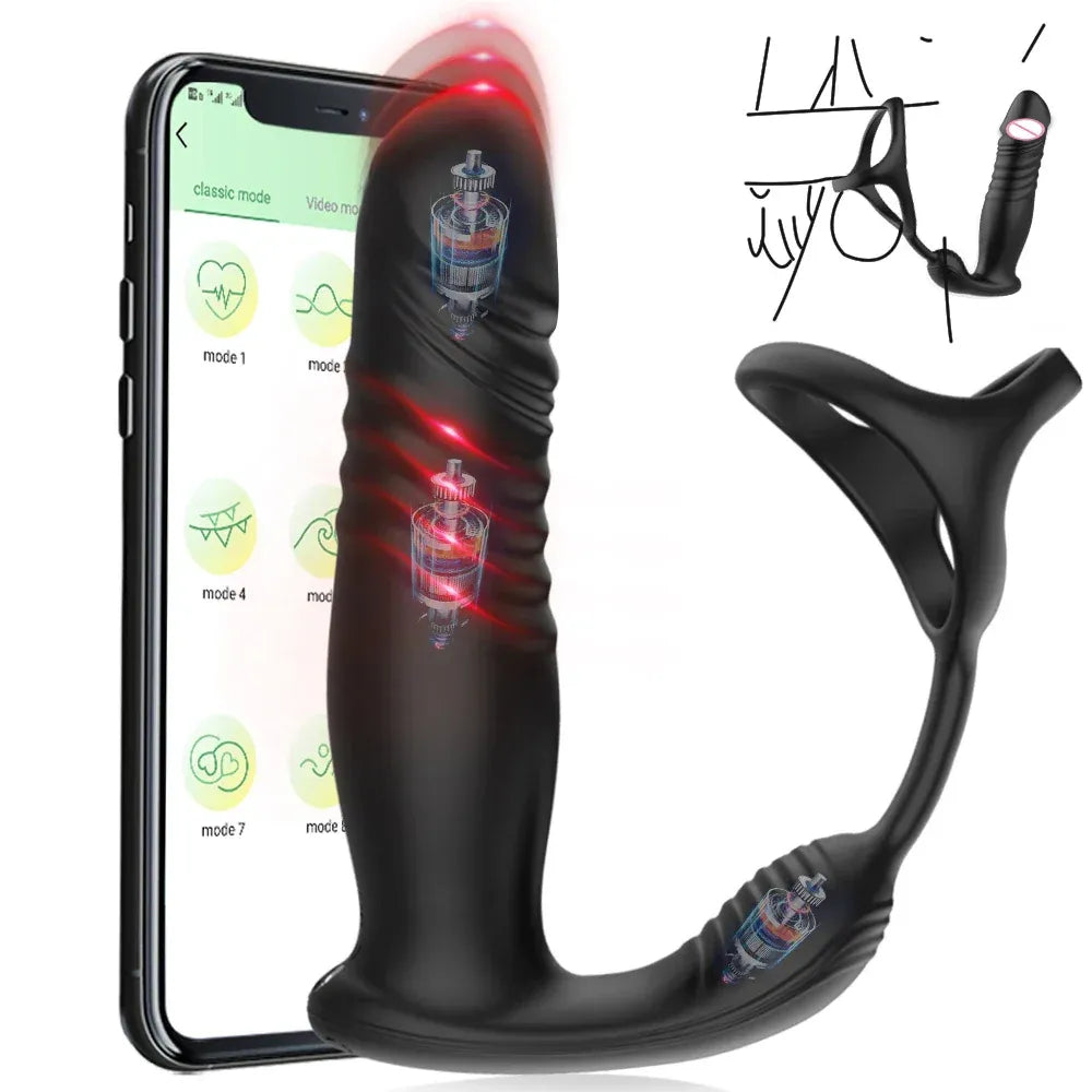 Smart Telescopic Anal Vibrator For Mens Pleasure-6