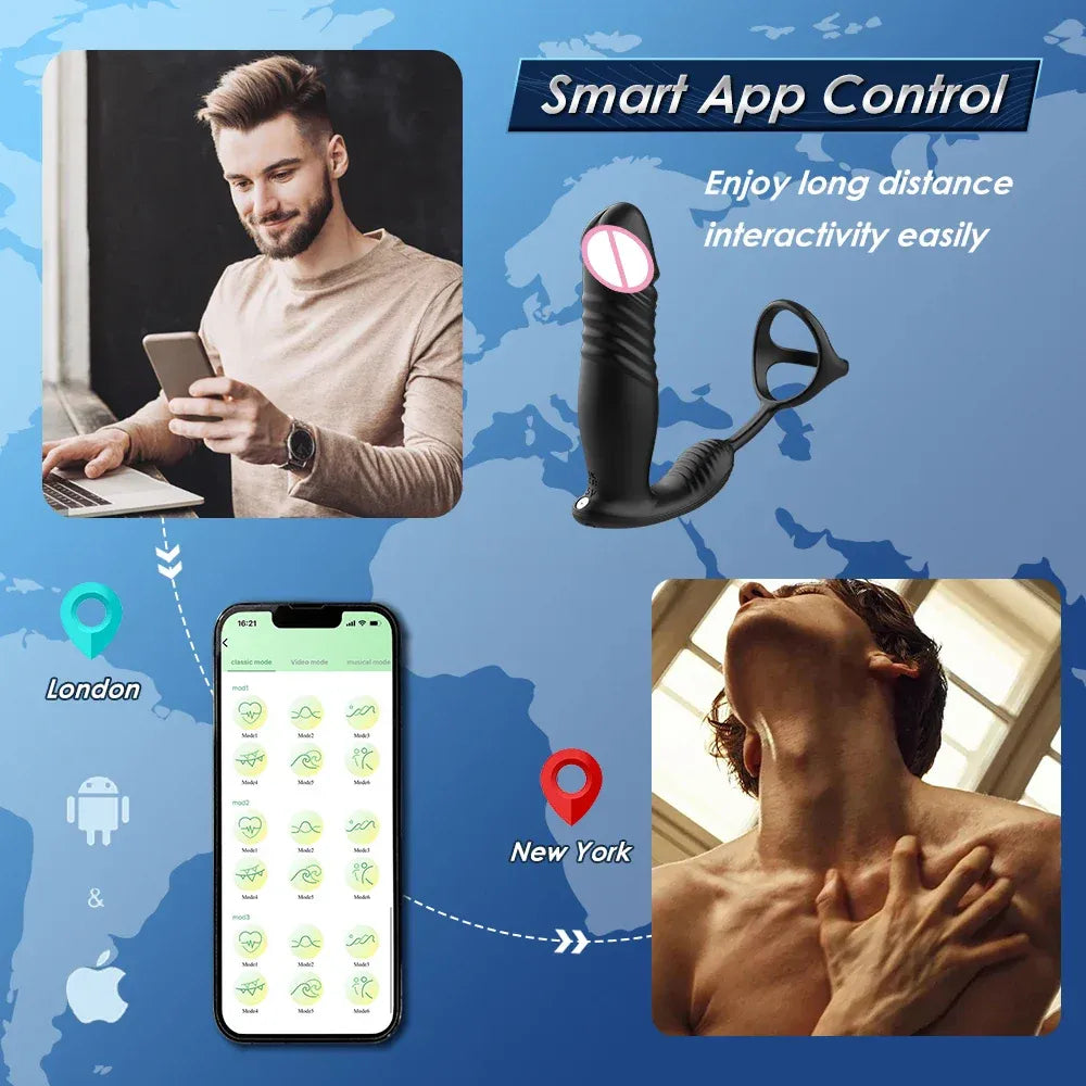 Smart Telescopic Anal Vibrator For Mens Pleasure-3