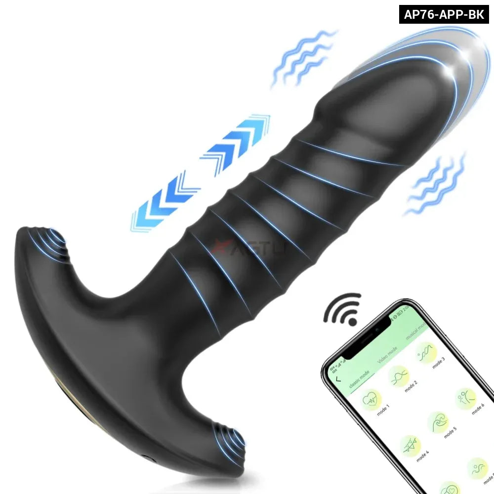 Telescopic G Spot Vibrator for Women App Controlled Thrusting Masturbator-5