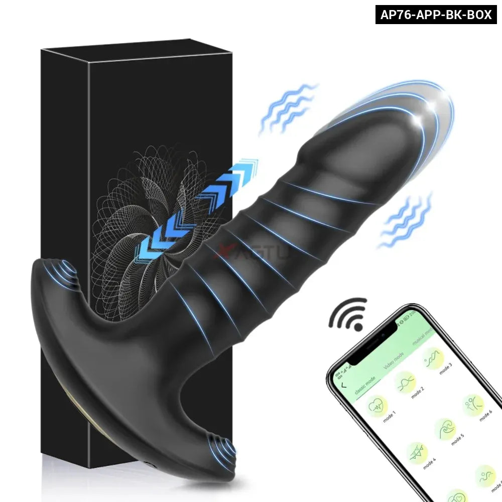 Telescopic G Spot Vibrator for Women App Controlled Thrusting Masturbator-6