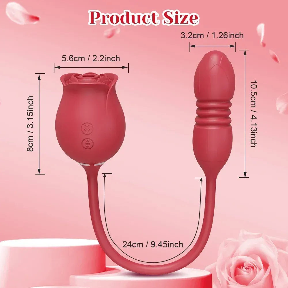 Thrusting Dildo with Nipple Sucker and Vibrator-3