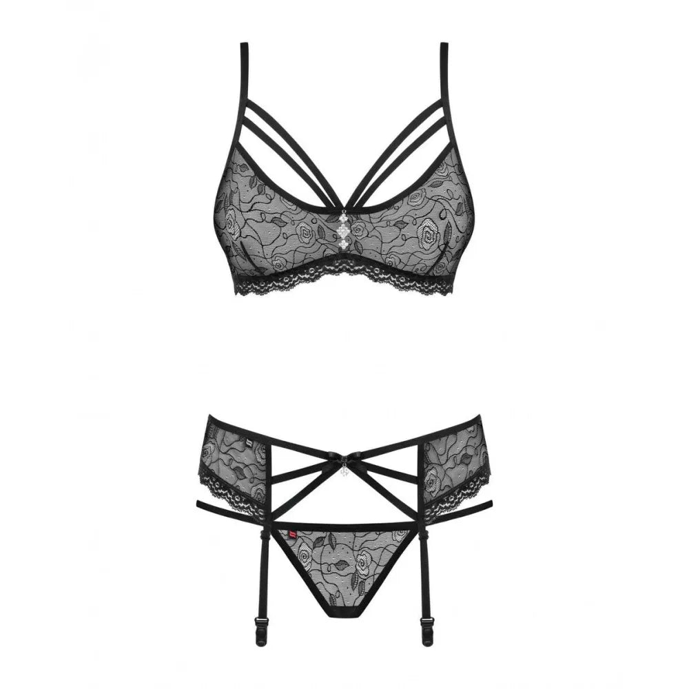 Underwear Set By Obsessive 818-Seg-1 Black S/M-2