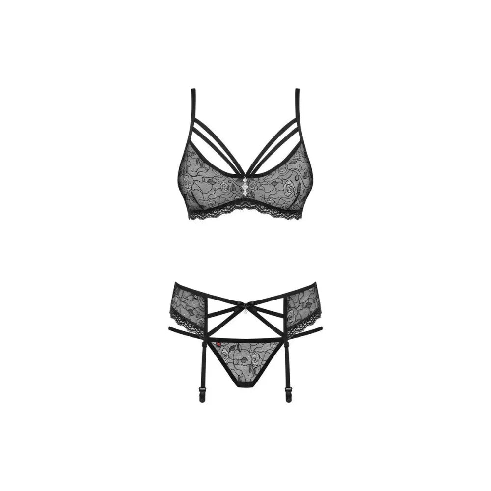 Underwear Set By Obsessive 818-Seg-1 Black S/M-3
