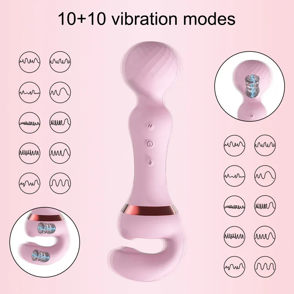 USB Recharge Av Vibrator 20 Modes for Female Pleasure-1