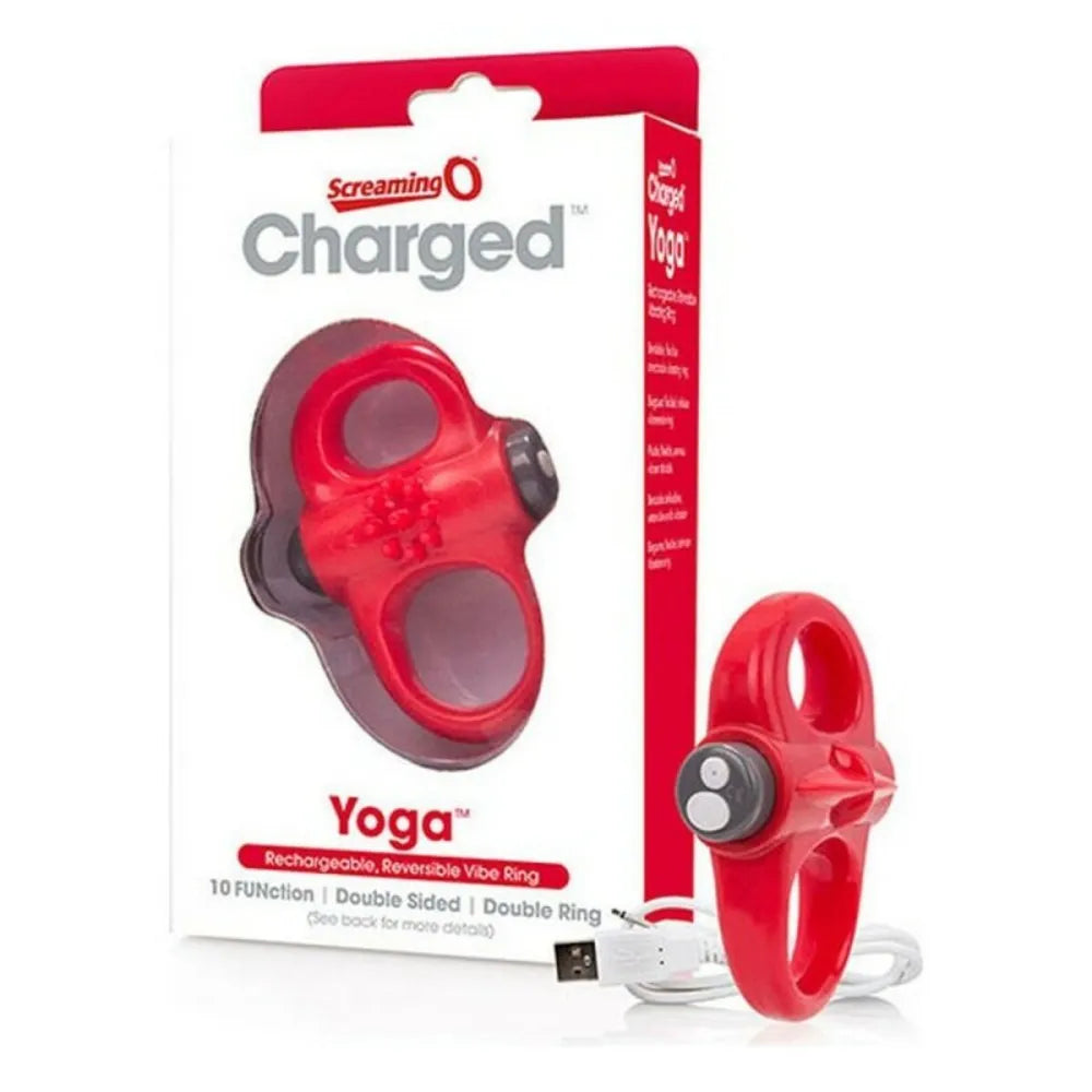 Vibraring Cockring By The Screaming O Charged Yoga Red-1