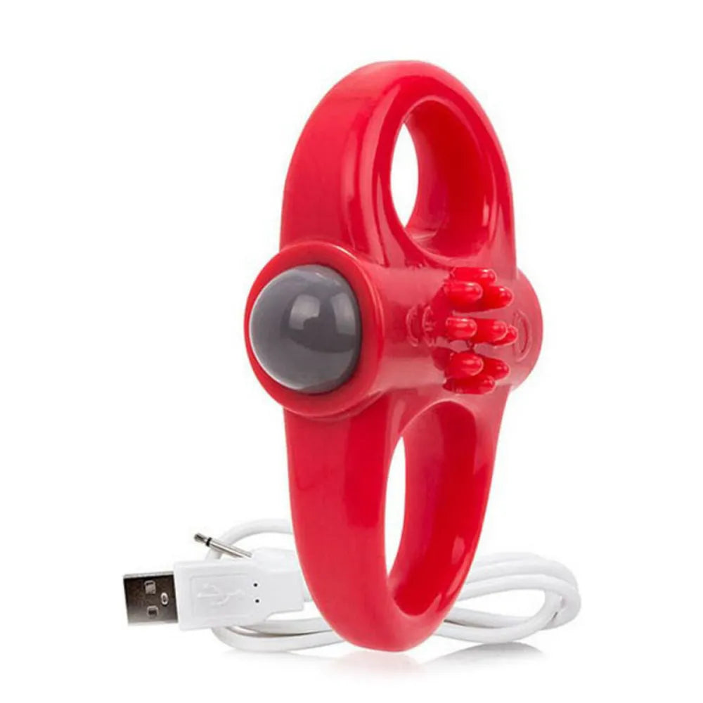 Vibraring Cockring By The Screaming O Charged Yoga Red-0