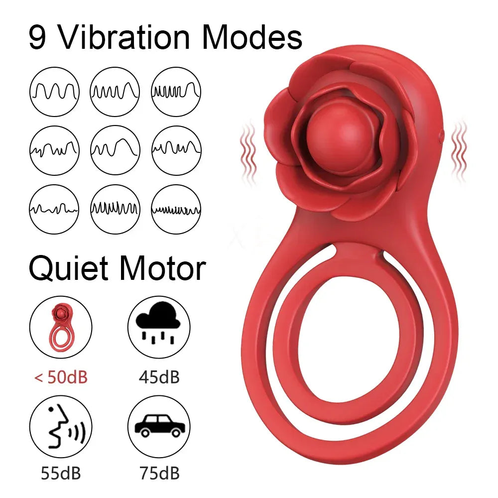 Vibrating Cock Ring for Men Delay Ejaculation Stimulate for Couples-3