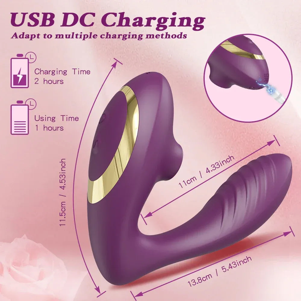 Vibrating Suction Dildo for Women - Clitoris Stimulator-4