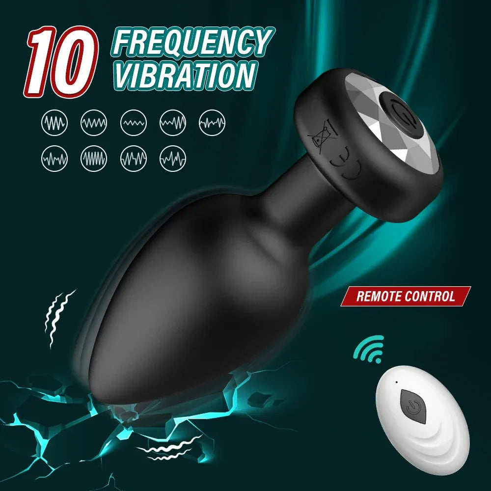 Wireless Anal Plug Vibrator For Men Remote Control Massager-1
