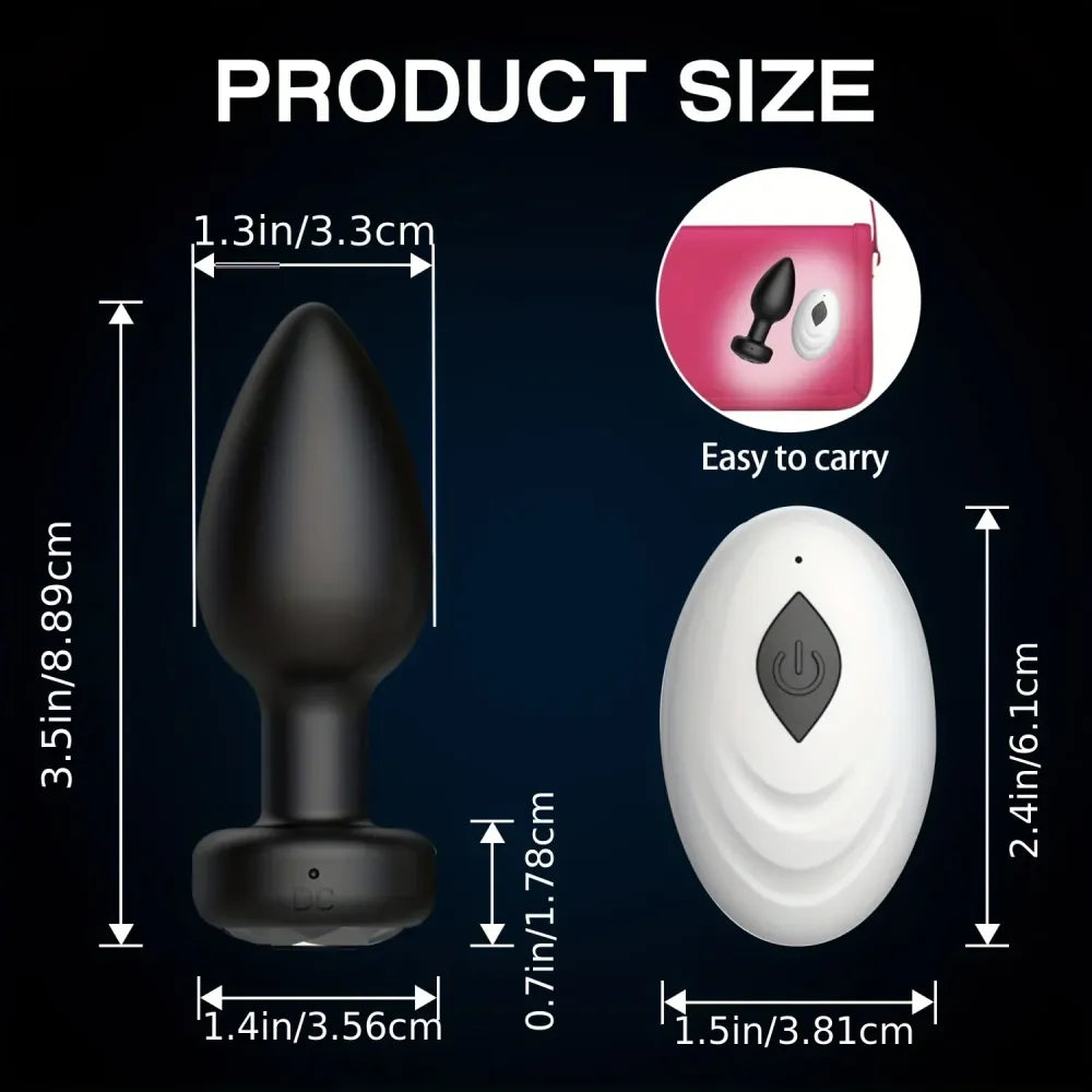 Wireless Anal Plug Vibrator For Men Remote Control Massager-2
