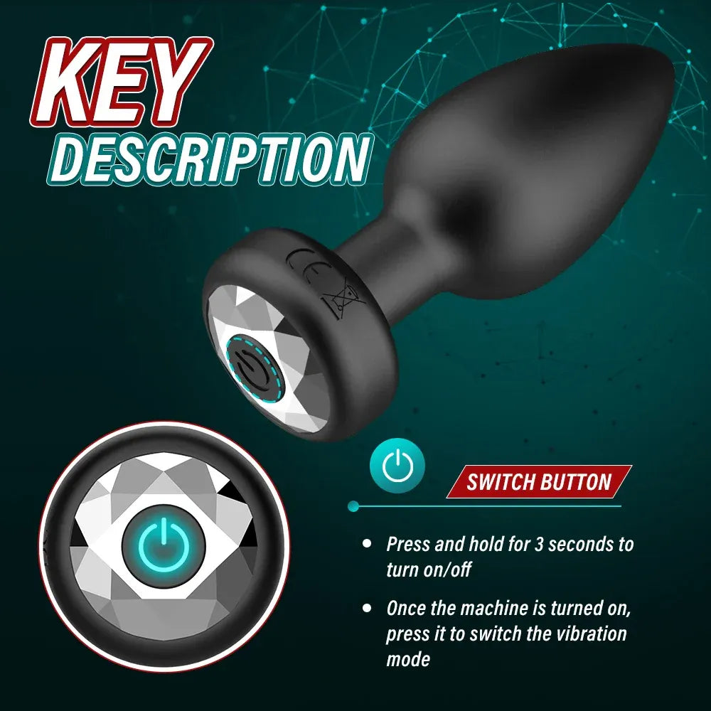 Wireless Anal Plug Vibrator For Men Remote Control Massager-4