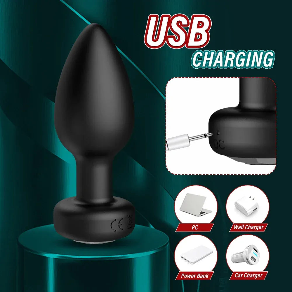 Wireless Anal Plug Vibrator For Men Remote Control Massager-3