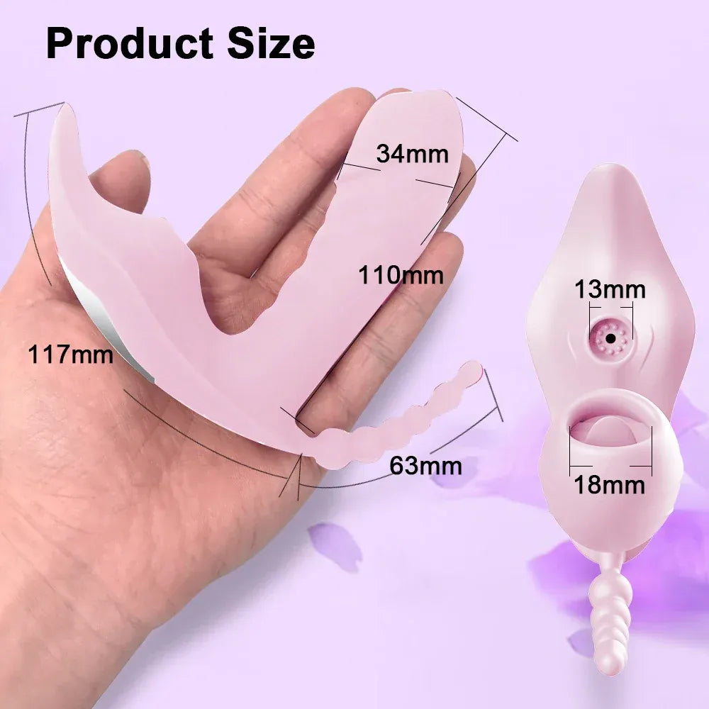 Wireless Remote Control Dildo Vibrator 3 In 1 Stimulator for Women-4