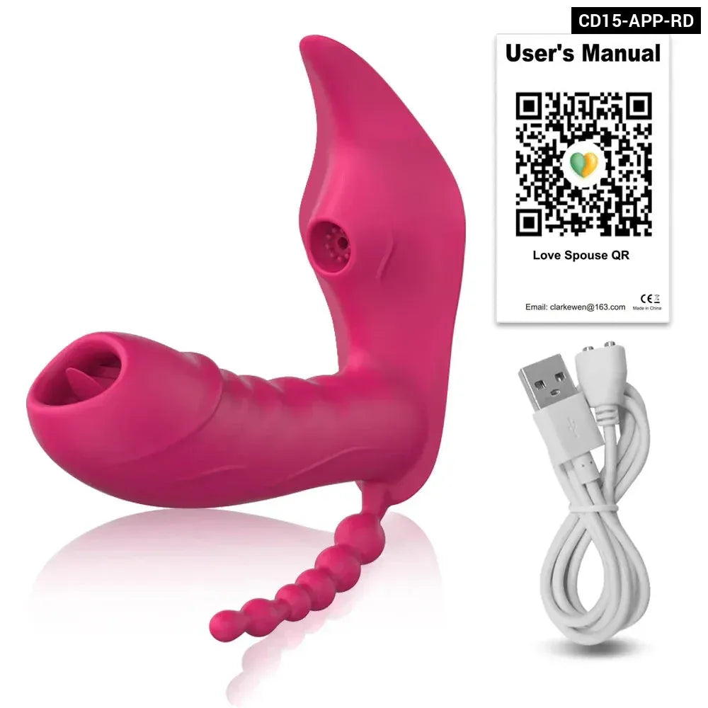 Wireless Remote Control Dildo Vibrator 3 In 1 Stimulator for Women-9
