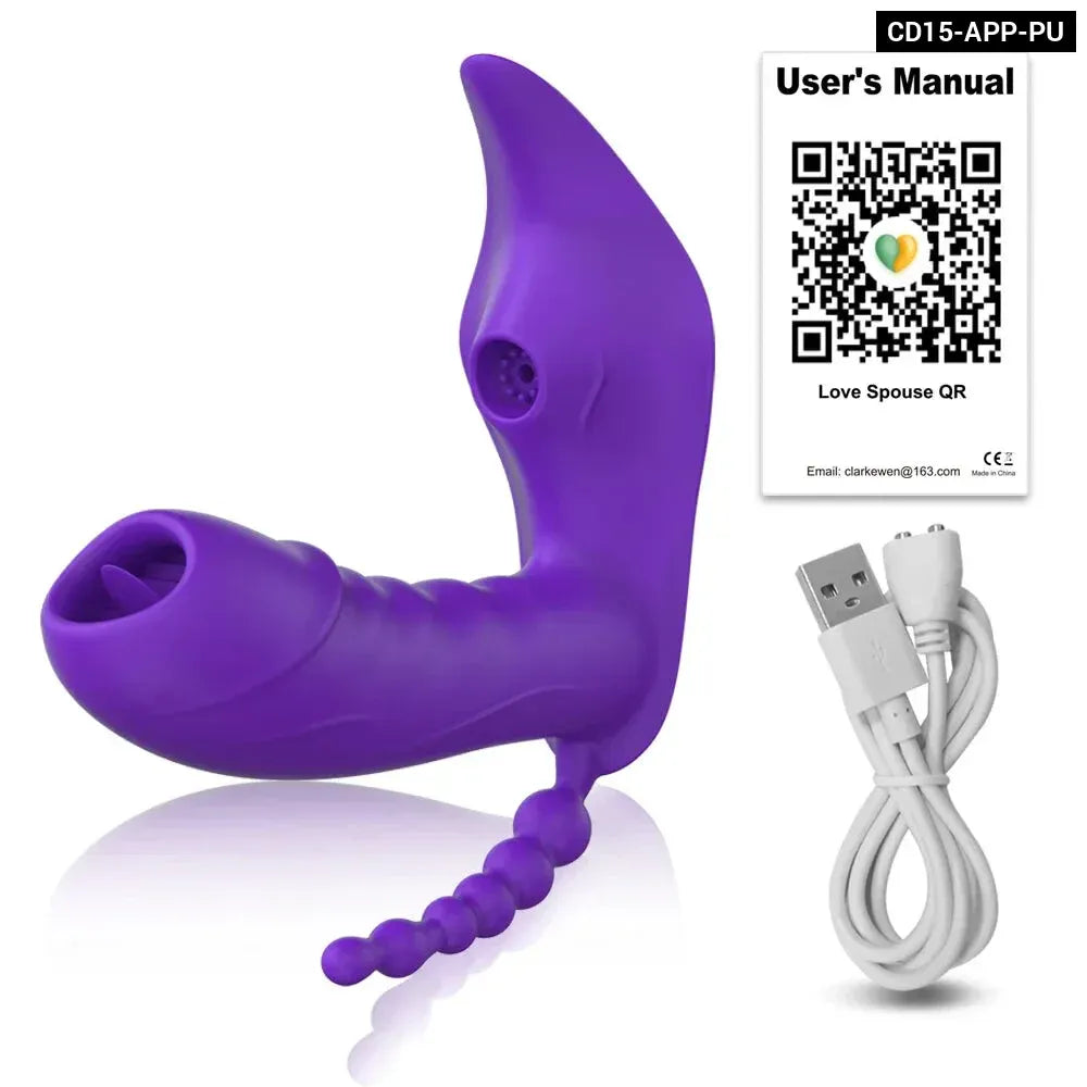 Wireless Remote Control Dildo Vibrator 3 In 1 Stimulator for Women-5