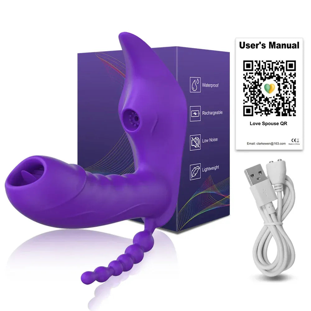 Wireless Remote Control Dildo Vibrator 3 In 1 Stimulator for Women-10