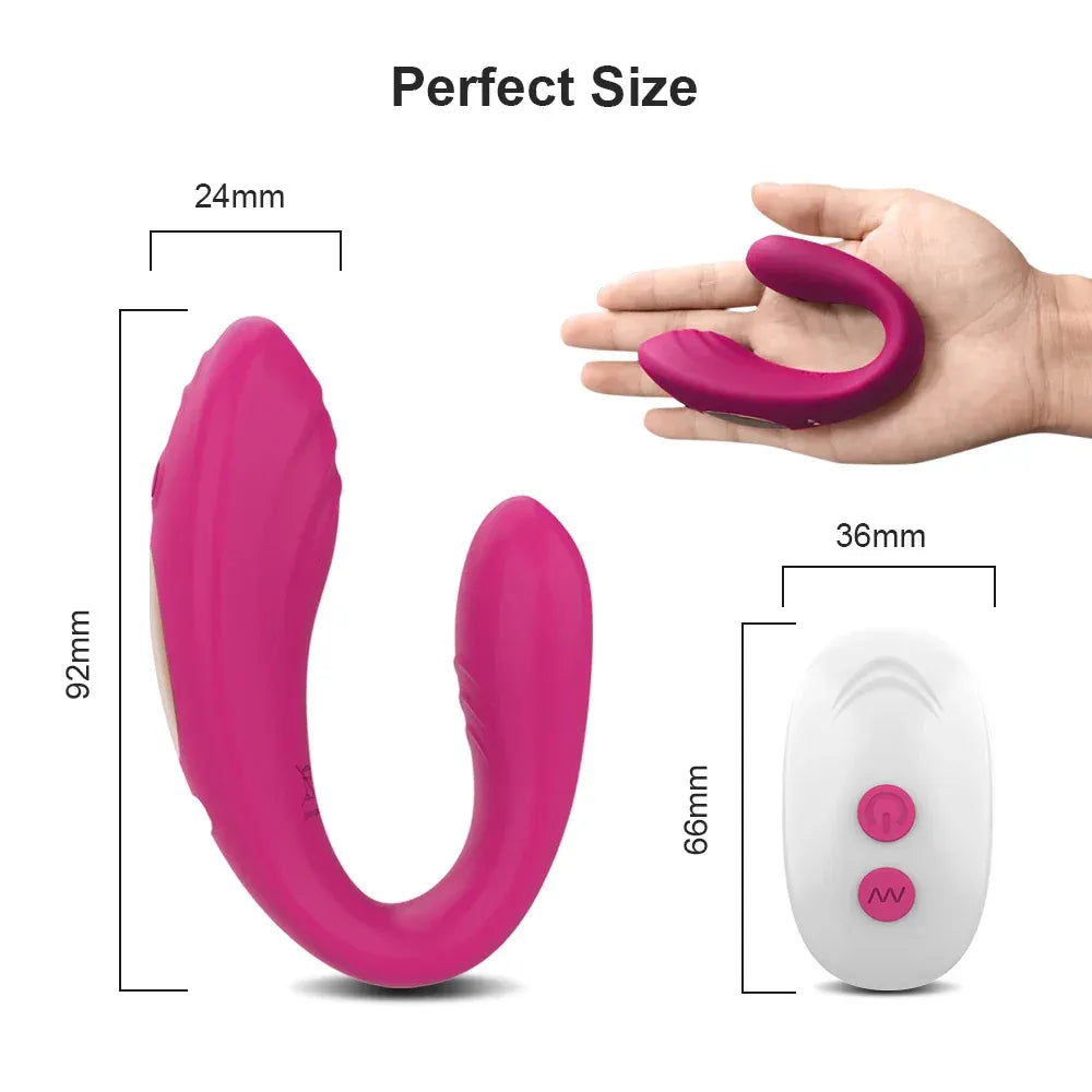 Wireless U-Shaped Clitoris Vibrator for Couples-2