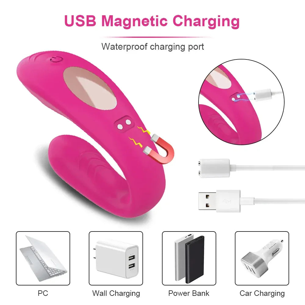 Wireless U-Shaped Clitoris Vibrator for Couples-4