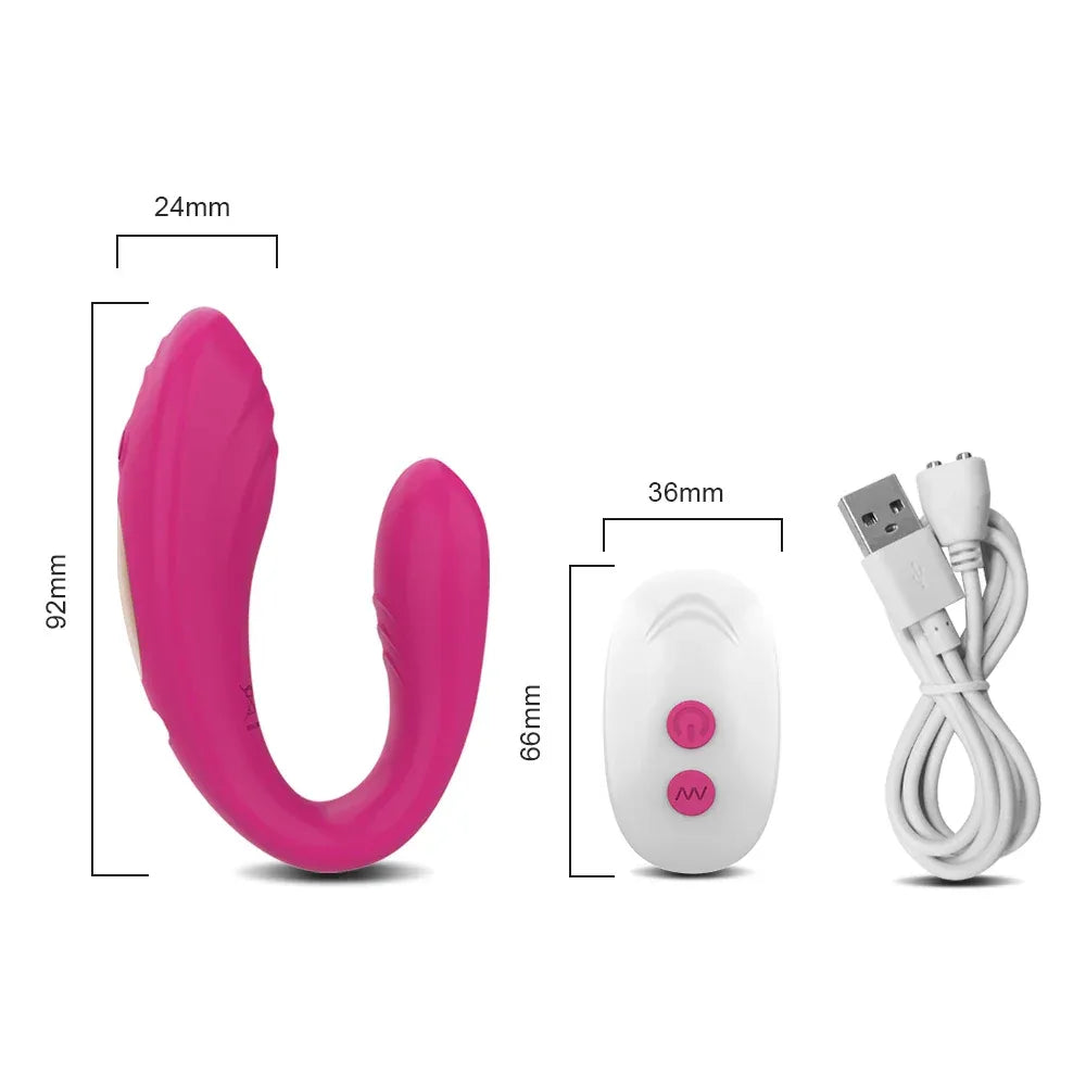Wireless U-Shaped Clitoris Vibrator for Couples-6