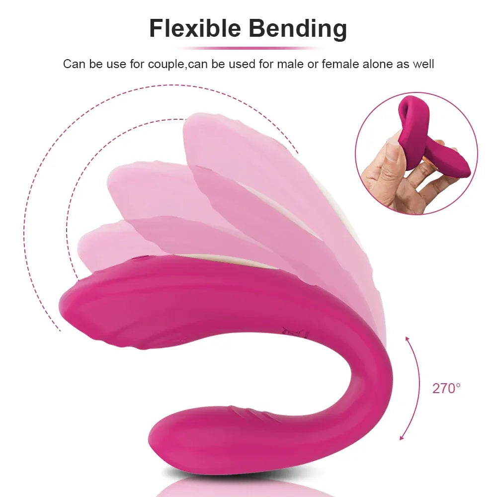 Wireless U-Shaped Clitoris Vibrator for Couples-3