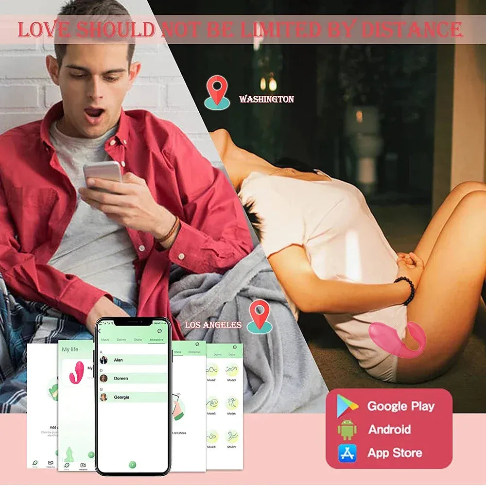 Wireless Vibrating Dildo for Couples - Bluetooth Control-2
